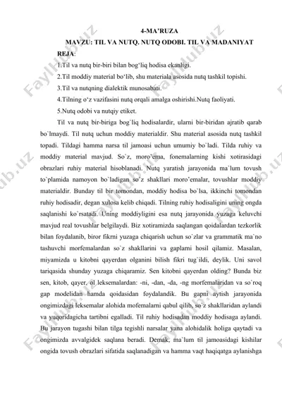 til va nutqning bog'liqligi — DOC
