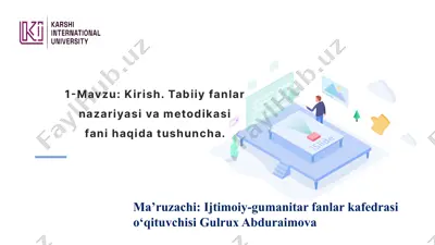 tabiiy fanlarni nazariya va metodikasi haqida — PPTX