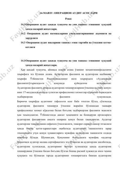 операцион аудит асослари — DOCX