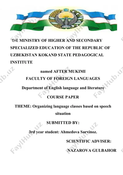 organizing language classes based on speech situation — DOC