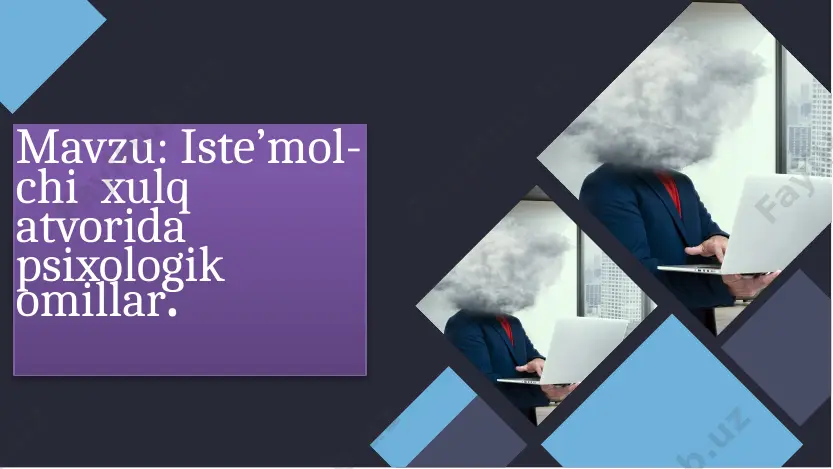 nidan o’tadilar. marketing oqibatlari iste’molchi xatti-harakartlaridagi psixologik omillarni tushunish marketing strategiyalariga chuqur ta’sir ko’rstadi.brendni joylashtirishdan tortib ,reklama morojaatlarigacha,korxonalar ushbuntushunchalarda iste’molchilarni jalb qilish va sodiqlikni oshirish uchun foydalanishlari mumkin. iste’molchi xatti-harakatdagi psixologik omillar ko’p qirrali va dinamikdir. ushbu omillarni tushunish va undan foydalanishni birinchi o’ringa qo’yadigan korxonalar ta’sirli marketing strategiyalarini yaratishga va doimiy iste’molchi;ar munosabatlarini o’rnatishga tayyor. xulosa image1.png image2.png image3.png image4.png image5.png image6.jpg image7.png image8.png image9.jpg image10.png image11.png image12.png image13.png image14.png image15.png image16.jpeg
