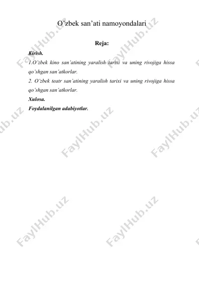 o’zbek san’ati namoyondalari — DOCX