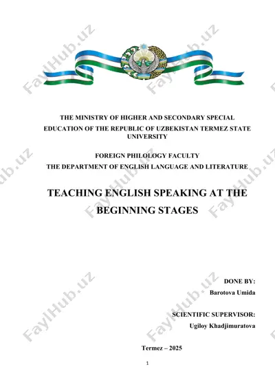 teaching english speaking at the beginning stages — DOCX
