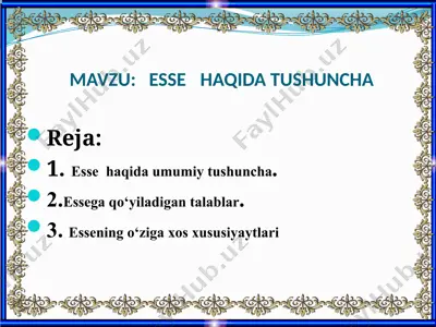 esselar(haqida) — PPTX