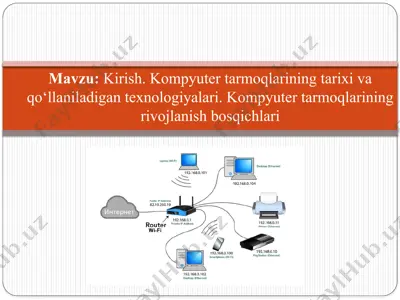kompyuter tarmoqlarining rivojlanish bosqichlari — PPTX