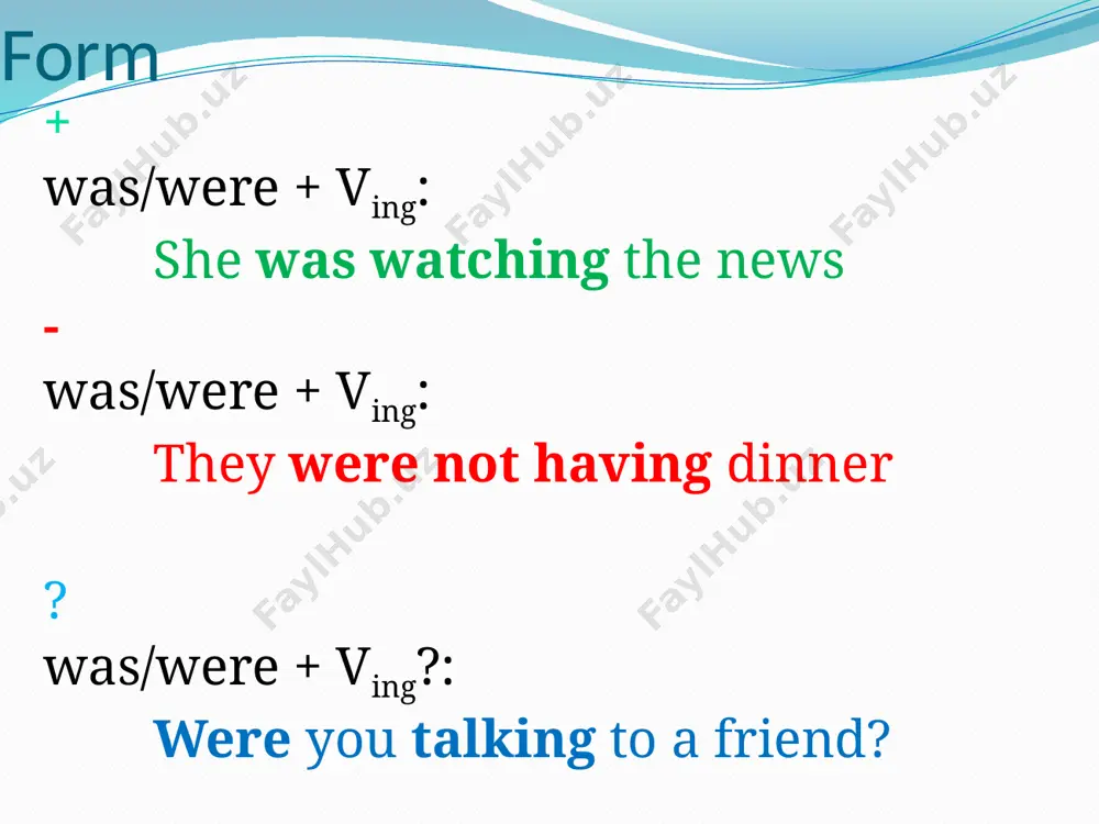 the past continuous tense - Page 4