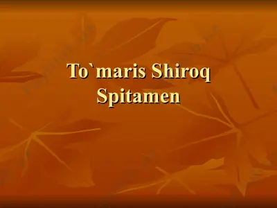 to`maris shiroq spitamen — PPT