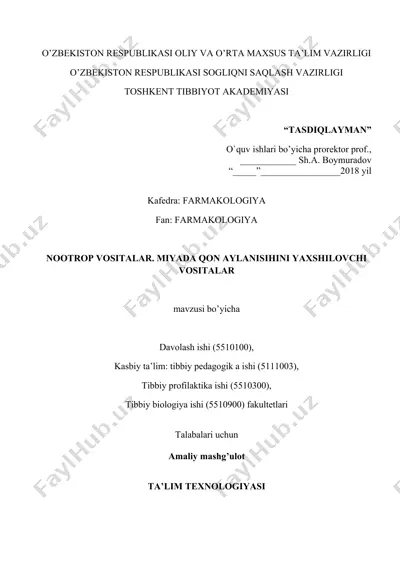 nootrop vositalar — DOCX