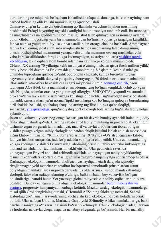 asidir. ishchi guruhlardagi ijtimoiy psixologik hodisalar guruhda quyidagi ijtimoiy psixologik hodisalar mavjud:ijtimoiy fikr, taqlid, ta’siriga berilish, konformizm. ijtimoiy - psixologik muhit ko`p jihatdan jamoa a’zolarining sig’ishuvchanligiga bog’liqdir. guruhiy mos kelish (sig’ishuvchanlik) fiziologik va psixologik bo`lishi mumkin. bir kishining mehnat unumdorligini keskin tushiruvchi va bu bilan ikkinchisida toliqishning oshuviga olib keluvchi fiziologik mos kelishning buzilishiga o`tinni qo`lda arralash uchun bir juft ishchi sifatida baquvvat kishi bilan dardchil yigitchani yuborishgani misol bo`la oladi. ishchi guruhning ichki tuzilishi har qanday guruh tuzilishiga ko`ra guruh a’zolari nufuzi va statusining o`ziga xos darajasini aks ettiradi. uning yuqorisida referentometrik va sotsiometrik tarzda tanlanadigan shaxslar o`rin oladi, eng orqada esa noreferent va sotsiometrik jihatdan siqib chiqarilgan individlar turishadi. mazkur ierarxiya zinapoyasining eng yuqori bosqichida guruhning lideri joylashadi. lider - bu shunday shaxsdirki, guruhning qolgan barcha a’zolari uchun o`zlarining manfaatlariga daxldor bo`lgan hamda butun guruh faoliyatining yo`llanishini va xarakterini belgilab beradigan eng ma’suliyatli yechimlarni qabul qilishga haqli deb …