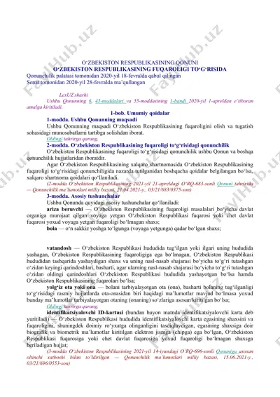 fuqarolik qonuni — DOC