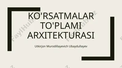 ko'rsatmalar to'plamiarxitekturasi — PPTX