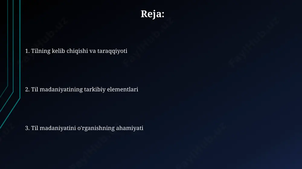 larini 5 ga yaqin turini aniqlashga imkon berdi. tilni o'rganish metodlari "spaced repetition system" (srs) yordamida, masalan, anki dasturi orqali, yangi so'zlarni 50% samaradorlik bilan tez va uzoq muddatli eslab qolish mumkin; kuniga 10-15 ta yangi so'z o'rganish tavsiya etiladi. tilni o'rganishda immersion metodi, masalan, 6 oy davomida amerika qo'shma shtatlarida yashash orqali, lug'at boyligini 2000 ga yaqin so'zga oshirish va nutqni bemalol egallab olish imkoniyatini beradi. o'zbekistondagi xalqaro tillar markazlarida ingliz tilini o'rganishda kommunikativ metodlar qo'llaniladi, 10-20 kishidan iborat guruhlarda 200 soatlik kurs natijasida b1 darajasiga erishish mumkin. til va ommaviy axborot vositalari oʻzbekistonda 2023-yil holatiga koʻra, 50 dan ortiq telekanal va 100 dan ziyod radiostansiya faoliyat yuritmoqda, ularning aksariyati til madaniyatiga oid dasturlarni namoyish etadi, ammo sifat jihatidan yaxshilanish talab etiladi. internetning jadal rivojlanishi tufayli, 2022 yildan buyon oʻzbekistonning internet foydalanuvchilari soni 20 millionga yetdi, bu esa til madaniyatini rivojlantirish va ommaviy axborot vositalarining ta’sirini kuchaytirish uchun katta …