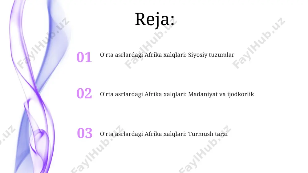 ptik cherkovi taʼsiri 5-asrda boshlangan va bir necha asr davomida rivojlangan. oʻrta asrlardagi afrika xalqlarining aksariyati animistik eʼtiqodlarga, yaʼni tabiat hodisalari va ruhlarga sigʻinishga ega boʻlib, 500 dan ortiq turli xudo va ruhlar mavjudligi haqida guvohliklar bor. oʻrta asrlardagi afrika savdosi oʻrta asrlarda sahroi kabirdan janubdagi afrika mamlakatlari oltin, fil suyagi va qullar kabi mahsulotlarni shimoliy afrika va yaqin sharq bozorlariga eksport qilib, katta savdo daromadlariga erishgan. 11-15-asrlarda sharqiy afrikaning sohil boʻyidagi port shaharlari, masalan, kilva va mombasa, hindiston va xitoy bilan faol savdo aloqalarini oʻrnatgan boʻlib, bu yerda ziravorlar, ipak va chinni kabi noyob tovarlar almashinib kelingan. oʻrta asrlardagi afrika xalqlari: umumiy nuqtai gana, mali va songhay imperiyalari kabi yirik savdo markazlari trans-sahara savdo yoʻllarida muhim rol oʻynab, tuz, oltin va qullar kabi tovarlar almashinuvida ishtirok etgan. oʻrta asr afrikasi boy va xilma-xil madaniyatga ega boʻlib, yozma adabiyot, murakkab arxitektura va rivojlangan metallurgiya texnologiyalari bilan ajralib turardi. oʻrta asr …