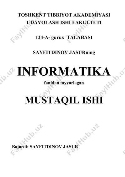 kompyuterlarning dasturiy taminoti . ms-dos linux va boshqa operatsion tizimlar haqida malumot — DOCX