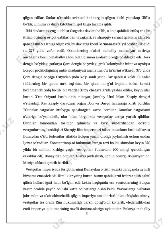 . vengotia rimni 410 yilning 24 avgustida bosib oldilar. rimliklaming poytaxtı bir necha kungacha talon-taroj qilindi. rindagi quldor zoda gonlaming ko'plari o'ldirildi, asir olindi va qul qilib so-tildi, rimliklarning bir qismi qo'rquvga tushib, shimoliy afrikaga va bolhon yarim oroliga qarab qochdilar. alarix so'ngra sitsiliyaga, u yerdan esa shimoliy afrikaga yurish qilmoqchi edi. buning sababi italiyada oziq-ovqat yo'q-ligi edi, i̇taliyada qishloq xo'jaligi butunlay tushkunlikka uchragan edi, mahalliy aholining o'z gallasi o'ziga yetmas edi. lekin vestgotlarning afrikaga gorish qilish mo'ljali amalga oshmadi. bu yurish uchun flot tayyorlanayotgan o'sha 410 yili ala-rix o'ldi vestgotlarning tuluza korolligi.sdtaliyada bir oz vaqt turgandan keyin, vestgotlar gonoriy hukumati bilan keli-shib, janubiy galliyaga o'tdilar va u yerda 419 yili rim impe-riyasi territoriyasida dastlabki varvarlar korolligini tuzdilar, uning poytaxti tuluza shaxri bo'ldi. tuluza korolligi rim imiyeratoriga nomigagina qaram hisoblayaar edi. aslida ir butunlay mustaqil edi. galliyaga ko'chib o'rganlaridan keyin vestgotlar juda ko'p yerlarni boshqardan taqsimladilar. ular mahalliy galliyalik-rimlik quldorlar …