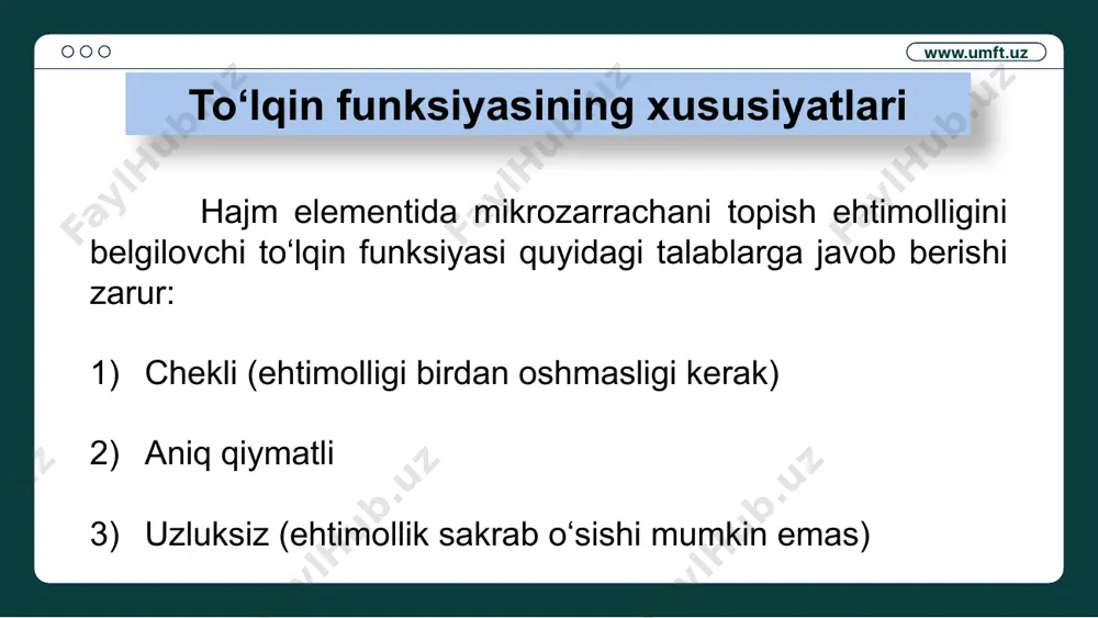 to‘lqin funksiyasi va uning statistik ma’nosi - Page 5