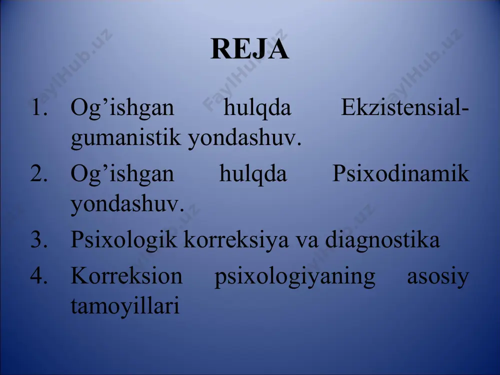 si yo'qligi; oilaning umidlarini qondirishning iloji yo'qligini bilish; o'quv yukini bardosh bera olmaslik; og'zaki intellektning past darajasi; qiyin vaziyatlardan qochish tendentsiyasi, tanqidga zaif reaktsiyalar; o'z-o'zini nazorat qilish va o'zini o'zi boshqarish funktsiyalarining zaifligi; affektiv qo'zg'aluvchanlik, impulsivlik; maktab manfaatlarini ifoda etmaslik, o'rganishga salbiy munosabat. psixologik sabablar (noto'g'ri tarbiya oqibati) dangasalik, o'qish va ishlash istagi yo'qligi; xulq-atvorning passivligi, atrofdagi hayotga befarqlik, har qanday faoliyat turida mustaqillikning yo'qligi; tartibsizlik, qarama-qarshilik, boshqalarga bo'ysunmaslik tendentsiyasida namoyon bo'ladigan tartibsizlik, o'z faoliyatini boshqara olmaslik, o'z faoliyatini tashkil etishda mustaqillikning yo'qligi yoki o'z imkoniyatlarini hisobga olmasdan qattiq o'zini o'zi tashkil qilish; qiyin, uzoq maqsadlarni qo'ya olmaslik yoki ular qo'yilgan bo'lsa ham, ularga rahbarlik qila olmaslik bilan tavsiflangan qat'iyatsizlik; hamma narsada shaxsiy manfaatlarni boshqa odamlar va umuman jamiyat manfaatlaridan ustun qo'yishga asoslangan xudbinlik; intizomsizlik; qaysarlik, injiqlik; qo'pollik; yolg'on. ijtimoiy sabablar (noto'g'ri oila) bolalarga yaqinlik yo'qligi; oiladagi janjallar, nizolar, janjallar; oilaning buzilishi; oiladagi tarbiyaning noto'g'ri turi (bolani rad etish, unga …