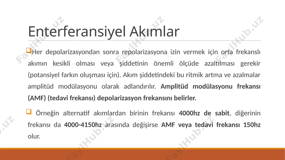 içerisinde meydana geldiği için hasta için tehlikesizdir. uygun şiddette duyu kaybında dahi uygulanabilir yanık tehlikesi azdır (apolar akım) derin dokulara verilen dozaj ölçülebilir. deri rezistansını düşürdüğü ve fazla dozajlarda ağrı yapmadığı (tolere edilebildiği) için pelvik taban gibi daha derin ve geniş kas gruplarında kullanılabilir. dezavantajı; denerve kaslarda kullanılmaz; reinervasyon başladıktan sonra kullanılabilir. kontraendikasyonları akut iltihabi durumlar ateş tümör tüberküloz hamilelik pacemaker tromboflebit ……….. teşekkürler… image2.jpg image3.png image4.png image5.png image6.png image7.png image8.png image9.png image10.png image11.png image12.png image13.png image14.png image15.png image16.png image17.png image18.png image19.png image20.emf /docprops/thumbnail.jpeg