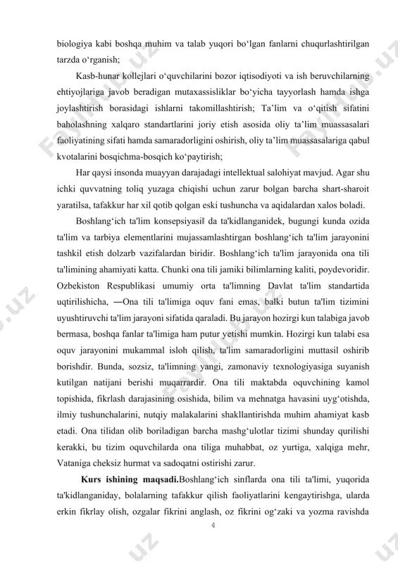 r rо‘yxatidan iborat. i bob. savod o‘rgatish metodikasining ilmiy,psixologik va lingvistik asoslari 1.1. bog‘lanishli nutq va uni maktabda egallash maktabda o‘qitish elementar o‘qish va yozishga o‘rgatishdan boshlanadi. “alifbe”ga asoslangan holda qisqa vaqt ichida o‘quvchilar o‘qish va yozishga o‘rgatiladi, ya’ni o‘qish va yozish ko‘nikmasini egallaydilar. savod o‘rgatish davrida o‘qish va yozish harakatini maqsadga muvofiq ravishda bajara olish o‘qish va yozish ko‘nikmasi deyiladi. bu ko‘nikma bilimni talab qiladi, chunki har qanday ko‘nikma bilimsiz shakllanmaydi. bilim ko‘nikmaga aylanmagan bo‘lishi mumkin. masalan, bola v harfining elementlarini, yozuv chiziqlari orasiga qanday joylashtirilishini bilib, uni daftarda yoza olmasligi yoki o‘quvchi harflarni tanib, ularni o‘qiy olmasligi mumkin. yozish ko‘nikmasini hosil qilish uchun boshqa faoliyat turlari, ya’ni yozish jarayonida partada to‘g‘ri o‘tirish, ruchkani barmoqlar orasida tutish, daftarni qiyalikda qo‘yish kabilar ham o‘rgatiladi. o’qish va yozish ko‘nikmasi takomillashtirila borib, malakaga aylantiriladi. malakaning shakllanishi uchun bir faoliyat bir necha bora takrorlanishi lozim. yozish malakasida o‘quvchi ruchkani qanday ushlash, qanday yurgizish …
