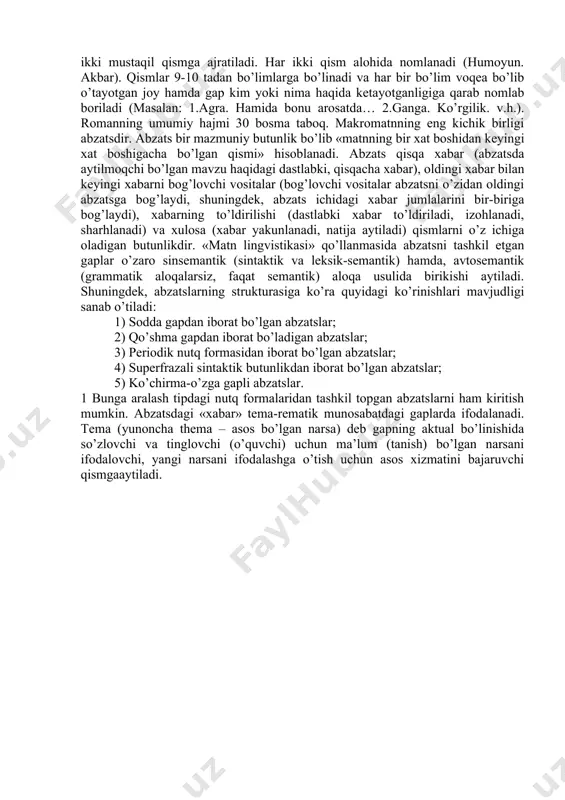 urmushi farovon ekan. boshqa bir mamlakatning shohi g’ayrligi kelib, o’sha yurtni bosib olmoqchi bo’pti. biroq dafъatan hujum qilishga jurъat etolmay, o’sha yurtga o’z хufiyasini yuboribdi. «qanday qilib bo’lmasin, podshoning ishonchiga kirasan, yurtning sir-asrorini bilib kelasan» debdi. хufiya o’sha yurtga boribdi. vaqti kelib, chindan ham podshoning ishonchiga kiribdi, mulozimlaridan biriga aylanibdi. so’ng, o’z mamlakatiga qaytib borib, shohiga «bu yurtni olib bo’lmaydi!» debdi. «nima, qal’asi mustahkammi?»-deb so’rabdi shoh. «gap qal’ada emas»,-debdi хufiya. «bo’lmasa gap nimada o’zi?»-debdi shoh darg’azab bo’lib. shunda хufiya o’zi guvoh bo’lgan bir voqeani aytib beribdi: -bir kuni o’sha podsho shikorga chiqdi. yonida qirq nafar yigiti ham bor edi. men ham ularga qo’shildim. podsho uchqur bir kiyik ortidan ot qo’ydi. hammamiz unga yergashdik. kiyik cho’qqiga qarab yugurdi. podsho ham uning ortidan ot surib ketaveradi. bir mahal kiyik cho’qqi tepasiga etganda tubsiz dara ustidan sakradi-da, narigi cho’qqiga o’tib ko’zdan g’oyib bo’ldi. podsho noiloj jilov tortib, ortidan tushdi. terlab ketgan edi. yonidan …