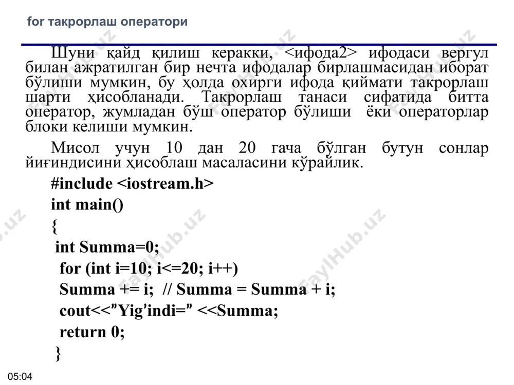 c++ дастурлаш тилида такрорланувчи дастурлар яратиш - Page 5