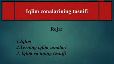 iqlim zonalarining tasnifi — PPT
