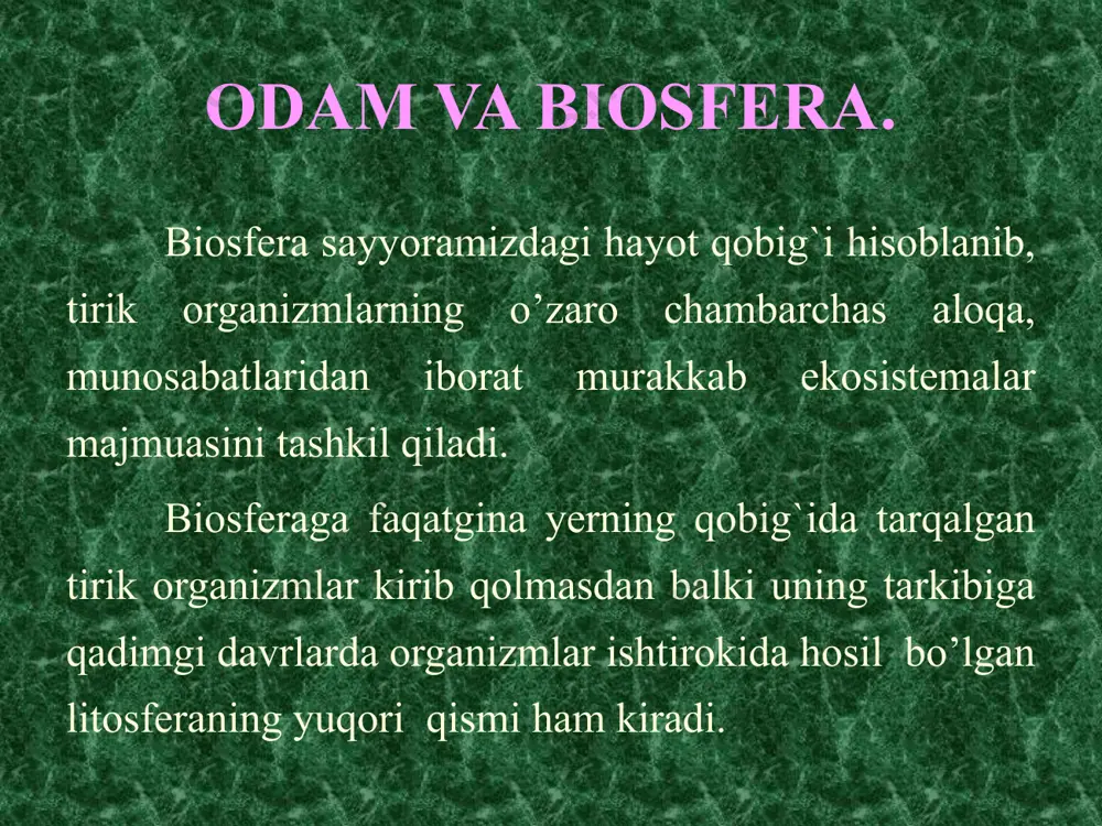 hash muxitlari biologik (tabbiy) adaptiv tipllar 1. arktik 2. tog’ 3. tropik 4. o’rta iqlim 5. saxro- cho’l muhitning sifat mezoni - axoli sog’lig’ini xolati ijtimoiy iqtisodiy xo’jalik madaniy tiplar (suniy) 1. o’zlashtiruvchi 2. rivojlanmagan dehqonchilik, chorvachilik 3. yuqori rivojlangan tovar, dehqonchilik, chorvachilik adaptiv tiplar adaptiv tiplar 1. arktik a) sovuq iqlim b) asosan hayvon maxsulotlari bilan ovqatlanish v) ko'p vitaminlar etishmasligi shaklanish sharoiti xarakterli belgilar a) suyak mushak sistemasi yaxshi rivojlangan b) ko'krak qafasi taraqqiy etgan v) gemoglobin ko'p g) xolesterinning ko'p bo'lishligi d) oksidlanish yaxshi kechadi 2. saxro va cho’l shaklanish sharoit xarakterli belgilar a) quyosh radiasiyasi o'ta kuchli b) issiq, quruq, o'ta kontinental iqlim v) ekologik sharoitning xilma-xilligi a) issikliq ko'p ajralishi b) ter bezlari yaxshi rivojlangan v) suvga o'ta muxtojlik g) uglevodli ovqatlar tavsiya etiladi d) vitaminlar ko'proq tavsiya etiladi adaptiv tiplar. 3. tog’ a) atmosfera bosimi past b) kislorod parsial bosimini pastligi v) gipoksiya g) …