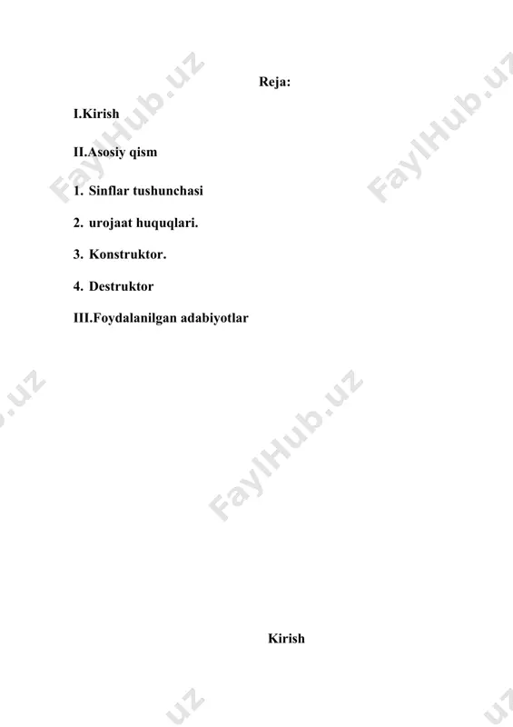 shug'ullangandan so'ng, keling, unga malakali ta'rif beramiz. c++ tilidagi darslarusullar, xususiyatlar, hali mavjud bo'lmagan ob'ektlarni tavsiflovchi abstraksiya. ob'ektlar o'ziga xos xususiyat va usullarga ega bo'lgan mavhumlikning aniq tasviridir. bitta sinf asosida yaratilgan ob'ektlar shu sinfning ega bo'lishi mumkin, ammo ular baribir bir xil sinf ob'ektlari bo'lib qoladi. biz har bir sinf qurilishi xususiyatlarini kerak bo'lganda batafsil ko'rib chiqamiz, ammo hozircha bu uchtasini eslab qoling. endi sinflarga qaytsak, avval sinf deklaratsiyasining tuzilishini ko'rib chiqamiz. 1 2 3 4 5 6 7 8 9 10 // объявление классов в с++ class /*имя класса*/ { private: /* список свойств и методов для использования внутри класса */ public: /* список методов доступных другим функциям и объектам программы */ protected: /*список средств, доступных при наследовании*/ }; sinf deklaratsiyasi ajratilgan sinf kalit so'zidan boshlanadi, undan keyin sinf nomi keladi. sinfning tanasi jingalak qavslar ichida e'lon qilinadi, 3 - 10 qatorlar va yopilgan qavsdan so'ng siz nuqta-vergul …
