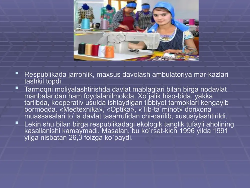 ta umumta`lim maktabi faoliyat ko`rsatdi, shu jumladan, ayrim fanlarni chuqurlashtirilgan holda o`qitiladigan maktablar 1991 yilda 31 ta bo`lgan bo`lsa. 1996 yilda 169 taga yetdi, liiyey va gimnaziyalar 19 taga yetdi. o`tgan yilning o`zida o`quvchilar soni 1743 nafarga ko`paydi. image2.jpeg image3.jpeg image4.jpeg image5.jpeg image6.jpeg image7.jpeg image8.png image1.jpeg /docprops/thumbnail.jpeg