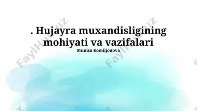 hujayra muxandisligining mohiyati va vazifalari — PPTX