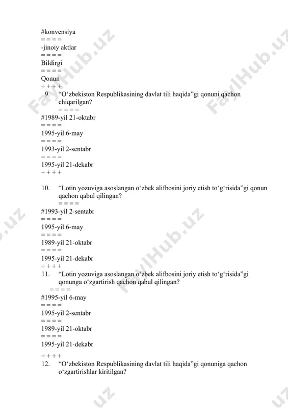 oki guruh kishilar orasida ishlatadigan so‘zlar = = = = chetdan kirib kelgan so‘zlar + + + + 18. jargonlar nima? = = = = # ma’lum bir qatlam yoki guruh kishilar orasida ishlatadigan so‘zlar = = = = qo‘pol va haqorat so‘zlar = = = = bir-biriga o‘xshash shevalar yig‘indisi = = = = chetdan kirib kelgan so‘zlar + + + + 19. quyidagi matn kimning nutqidan olingan? «ayni paytda nutqiy madaniyat tarbiyasi bilan maktabdagi, hech bir istisnosiz, barcha o‘quv fanlari ham bilvosita shug‘ullanishi kerak. matematika bo‘ladimi, fizika yoki tarix bo‘ladimi, o‘qituvchi o‘z nutqiy madaniyati bilan namuna ko‘rsatishi, tegishli fan sohasining tugal tilini namoyish etishi va shu yo‘l bilan o‘quvchidagi so‘z sezgisiga kuch berishi maqsadga muvofiq. ta‘lim amaliyotida ko‘rgazmalilik azaldan eng zaruriy omil sifatida qarab kelinadi, shuning uchun o‘qituvchi juda ko‘p vaqtini turli ko‘rgazmali qurollar tayyorlashga sarflaydi. bu ma‘qul, ammo, unutmaslik kerakki, nutqiy madaniyatni o‘rgatish, chiroyli so‘z zavqini o‘stirish, …