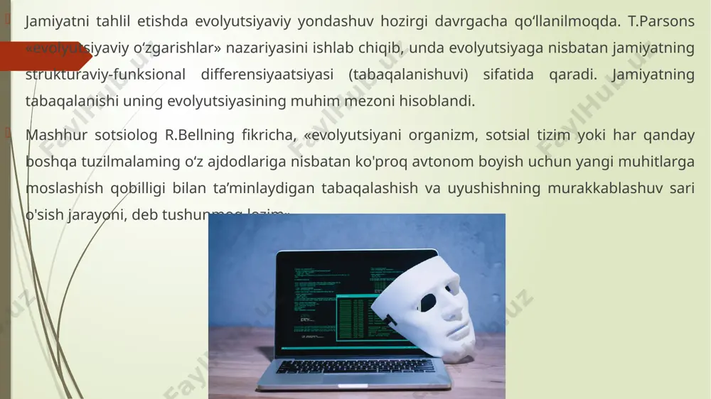 ika inqilobi, madaniy inqilob va hokazo) kabilaming rivojlanishidagi chuqur sifat o'zgarishlaridir. inqilob rivojlanishdagi sifatiy sakrash va tadrijiylikning uzilishini anglatadi. inqilob evolyutsiyadan ham, islohotdan ham katta farq qiladi. inqilobning keng ma’nodagi tushunchasi ijtimoiy rivojlanishni tavsiflashda qo'llaniladi. sotsial inqilob — tarixan o'zini tugatgan davrdan zamonaviy ilg'or davrga o'tish yo'lidir; u jamiyatning barcha sotsial strukturasida yuz bergan tub sifatiy to'ntarishdir. ijtimoiy rivojlanishda inqiloblaming o'mi masalasi o'tkir mafkuraviy kurash mavzusiga aylandi. «inqilob sotsiologiyasi» vakillarining vajlariga binoan inqilob sotsial rivojlanishning shakli sifatida samarasiz va foydasiz bo'lib, u ulkan serxarajat hodisa bo'lishi bilan bir qatorda rivojlanishning evolyutsiyaviy shakliga har tomondan yon beradi. marksizm asoschilari esa sotsial inqiloblami «tarix lokomotivlari», deb ataydi, inqiloblar davrini ijtimoiy taraqqiyot bilan tenglashtiradi. evolyutsiya va inqiloblar rivojlanish jarayonlarida bir xil tarzda - muhimlik kasb etgan hodisalar bo'lib, ular ziddiyatli birlikni hosil qiladi. sotsial inqiloblami tavsiflashda uning ikkita xususiyati namoyon bo'ladi: 1) sotsial inqilob tadrijiylikning uzilishi sifatida, rivojlanishning keyingi sifat darajasiga o'tish sifatida, …
