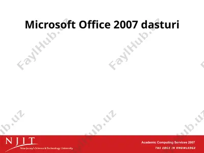 microsoft office 2007 dasturi — PPTX