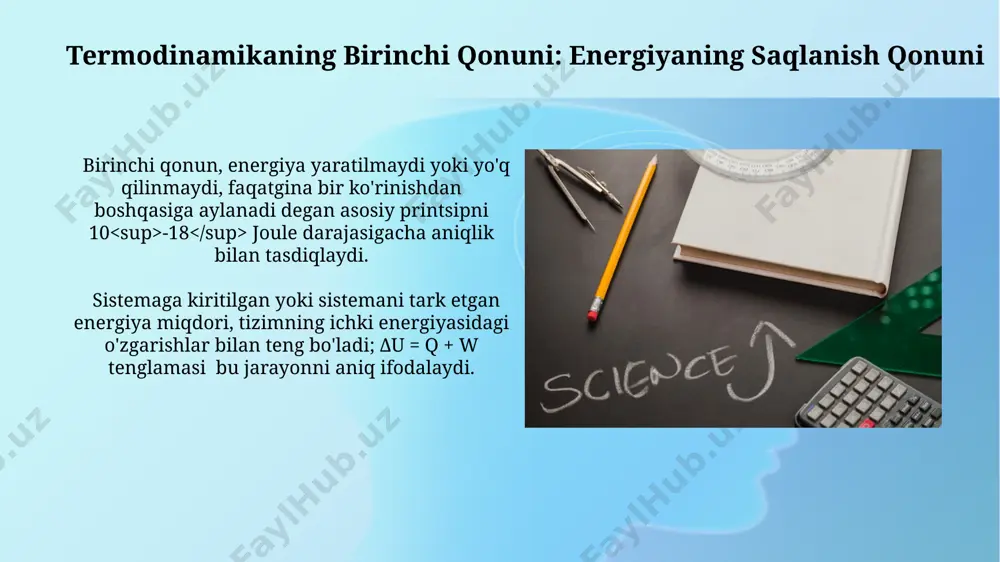 termodinamikaning birinchi va ikkinchi qonuni - Page 5