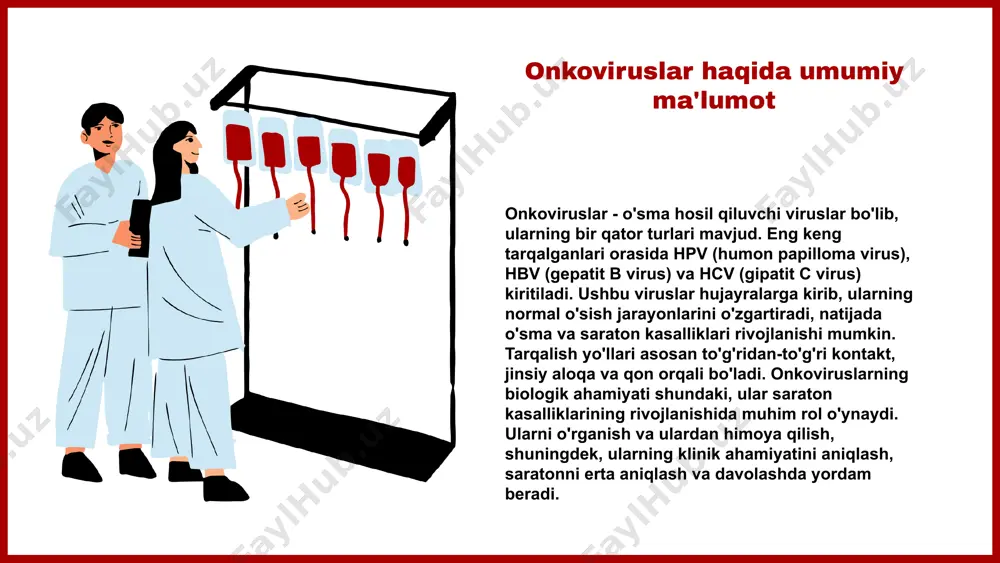 radigan genlar bo'lib, ularning asosiy turlari protoonkogenlar va onkogenlar hisoblanadi. protoonkogenlar normal hujayralarda mavjud bo'lib, hujayra o'sishini rag'batlantiradi. ularning mutatsiyalari onkogenlarga aylanishiga olib kelishi mumkin, bu esa hujayralarning nazoratdan chiqishiga va o'sma rivojlanishiga sabab bo'ladi. masalan, ras va myc onkogenlari ko'plab saraton turlarida muhim rol o'ynaydi. onkogenlarning mexanizmlari onkogenlar bir necha mexanizmlar orqali o'sma rivojlanishiga hissa qo'shadi. ular hujayra proliferatsiyasini oshiradi, apoptoz jarayonini inhibe qiladi va hujayra signalizatsiyasini o'zgartiradi. dastlabki bosqichda onkogenlar faollashadi va bu hujayralarda proliferatsiya tezligini oshiradi. keyinchalik, ularning faoliyati boshqa genetik o'zgarishlar bilan birgalikda o'sma jarayonining rivojlanishiga yordam beradi. masalan, ras onkogeni faollashganda, bu o'sma rivojlanishining kelib chiqishini tezlashtiradi. statistikalar va misollar o'zbekistonda o'sma kasalliklari bilan bog'liq statistikalar shuni ko'rsatadiki, onkogenlar o'sma rivojlanishida muhim rol o'ynaydi. 2020 yilda o'sma kasalliklarining 30% dan ortig'i ras onkogenining mutatsiyalari bilan bog'liq. boshqa misollarga egfr va her2 onkogenlari kiradi, ular ko'plab saraton turlarida faol. bu statistikalar onkogenlarning o'sma rivojlanishidagi ahamiyatini ko'rsatadi. …
