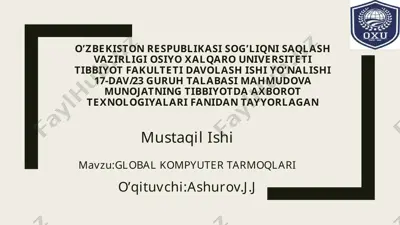 global kompyuter tarmoqlari — PPTX