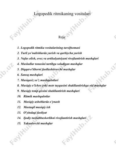 logopеdik ritmikaning vositalari — DOC