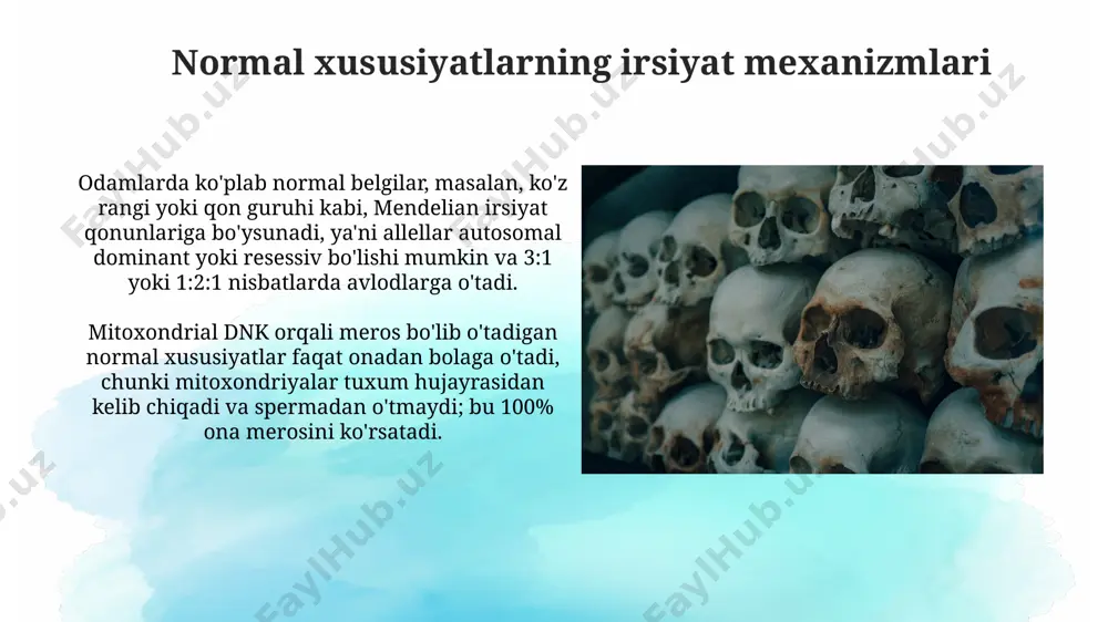 odamlarda normal va potalaogik belgilarning irsiylanishini aniqlash - Page 5