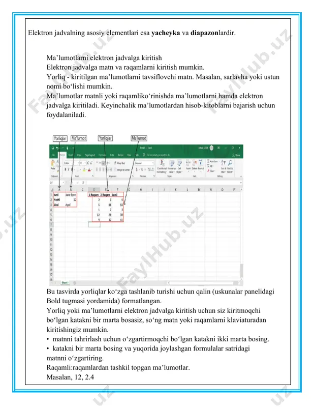 "elektron jadval dars ishlanmasi" - Page 5