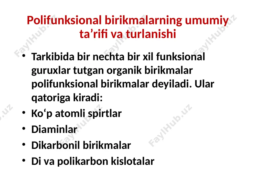 ida ham qonga o’tadi (“qo’rquv” gormoni deyiladi). -gidroksi, -aminokarbon kislotalarning molekulalararo halqalanishi о со– –о с – о сн3–сн сн–с н3 сн3–сн сн–сн3 о– –о–с о – с о он н -gidroksipropan kislota laktid to -2 h2o h о со– –n с – nh сн3–сн сн–с н3 сн3–сн сн–сн3 n– –о–с hn – с h о он н н нo н но -aminopropan kislota diketopiperazin to -2 h2o β-gidroksi, β-aminokarbon kislotalarning ichkimolekulalar degidratlanishi to сн3- сн - сн2 – соон сн3 – сн = сн – соон он -h2o to сн3- сн - сн2 – соон сн3- сн = сн – соон nн2 -nh3 - gidroksimoy kislota kroton kislota -aminomoy kislota kroton kislota - gidroksi,  -aminokarbon kislotalarning ichkimolekulalar degidratlanishi сн2 сн2 сн2 сн2 сн2 с=о сн2 с=о о – о сн2 сн2 сн2 сн2 сн2 с=о сн2 с=о n – n h h н он н он to h2o …