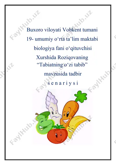 "tabiatning o‘zi tabib" tadbiri — DOCX