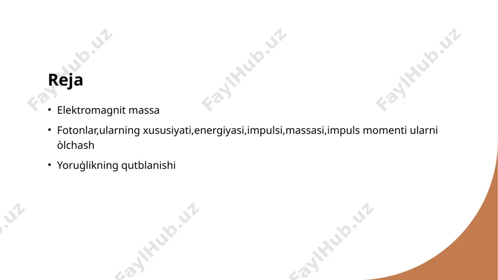 si. 2 massaning roli fotonlar massaga ega bo'lmasa-da, energiya va impuls orqali elektromagnit massa tushunchasini ifodalaydi. bu fizik qonunlar bilan bog'liq muhim jihatdir. 3 o'lchov usullari fotonlarning energiya va impulsini o'lchash uchun turli eksperimentlar o'tkaziladi. bular orasida foton energiyasini detektorlarda aniqlash usullari muhim ahamiyatga ega. fotonlarning massasi: nazariy va amaliy jihatlari. 1 foton massasi tushunchasi - fotonlarning massasi, ularning energiyasi va impulsiga bog'liq. ular, klassik fizika nuqtai nazaridan, massasiz deb hisoblanadi, lekin kvant mexanikasida massaga ega. 2 massaning o'lchovi - fotonlarning massasi, energiya va tezlik orqali aniqlanadi. e=mc² formulasi orqali, fotonlar energiyasi bilan massasi o'rtasidagi aloqani ko'rsatadi. 3 amaliy tadqiqotlar - fotonlarning massasini o'lchash uchun eksperimentlar o'tkaziladi. ushbu tadqiqotlar, fotonlarning xususiyatlarini yanada chuqurroq tushunishga yordam beradi. 4 nazariy ahamiyati - fotonlarning massasi kvant fizikasida muhim rol o'ynaydi. bu, elektromagnit nazariyalarini rivojlantirishda va yangi texnologiyalarni yaratishda yordam beradi. elektromagnit massa: kvant fizikasidagi ahamiyati va o'rni. 1 elektromagnit massa - elektromagnit massa, …