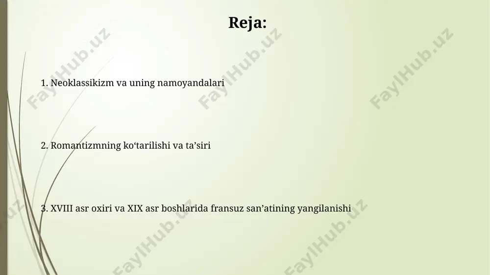 vosita ta'sir ko'rsatgan. realizm: haqiqatning aks ettirilishi realizm oqimining asosiy xususiyatlaridan biri – tafsilotlarga e'tibor berish va ob'ektlarni aniq, haqiqiy ko'rinishda tasvirlash bo'lib, bu 19-asrning o'rtalarida parij va uning atroflarida yaratilgan ko'plab asarlarda yaqqol ko'rinadi. realist rassomlar, ijtimoiy masalalar va inson qiyofalarini, masalan, 30 dan ortiq portretlarni yaratgan jean-françois millet kabi rassomlarning asarlarida ko'rsatilganidek, ob'ektiv va xolis tarzda aks ettirishga harakat qilishgan. xviii asr oxiri va xix asr boshlarida frantsuz san'atining ijtimoiy-siyosiy konteksti napoleon bonapartning 1799 yildagi hokimiyatni qo'lga kiritishidan so'ng, imperatorlik uslubi paydo bo'lib, parij kabi yirik shaharlarda ulug'vor va tantanali asarlar yaratishga turtki bo'ldi. xix asr boshlarida, frantsiyaning yevropa bo'ylab bosib olishlari va mustamlakachilik urushlari san'atga ekzotik va sharqona mavzularning kirib kelishiga sabab bo'ldi, shu bilan birga milliy identifikatsiyaning yangi tushunchalarini shakllantirdi. davrning taniqli rassomlari va haykaltaroshlari antuan-jan gros, 1790-yillardagi inqilobiy frantsiyaning qahramonlik sahnalarini aks ettirgan, "napoleon bonapartning eylau jangida" kabi monumental asarlar bilan mashhur bo'lgan rassom edi. …