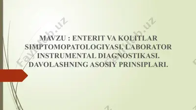 enterit va kolitlar simptomopatologiyasi — PPTX