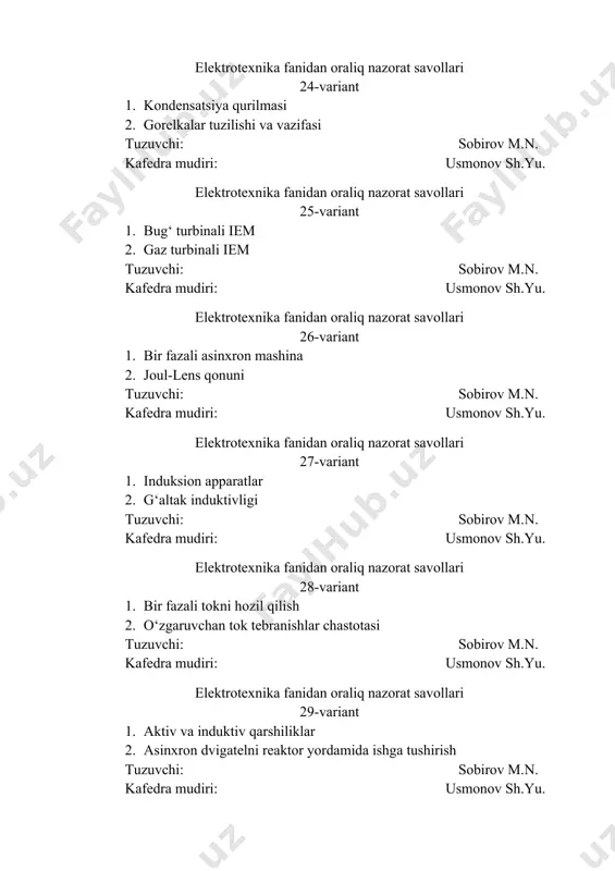elektrotexnika fanidan oraliq nazorat savollari - Page 5