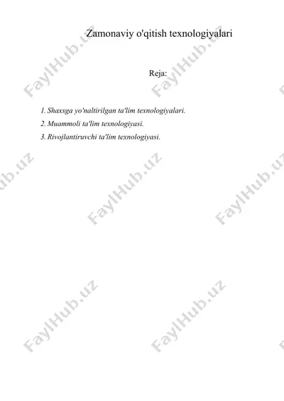 zamonaviy o'qitish texnologiyalari — DOC