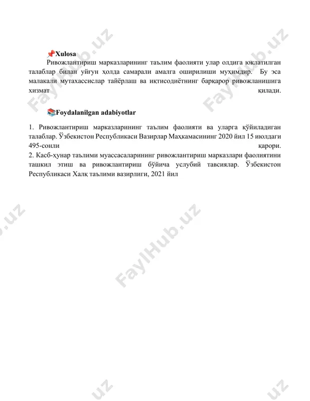 rivojlanish markazlari ta'limiy faoliyati va ularga qo‘yilgan talablar - Page 5