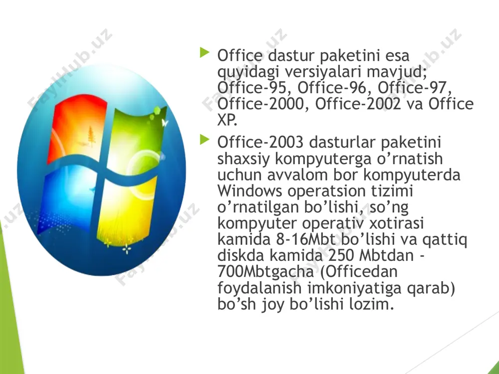 microsoft office dasturlar paketi va uning imkoniyatlari - Page 5