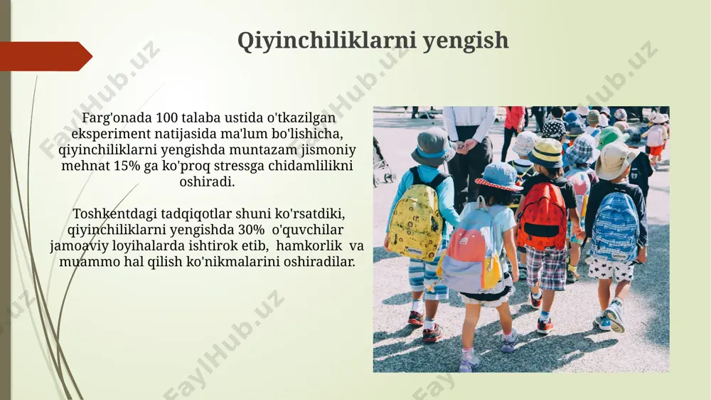 ga ko'ra, toshkentdagi 5-9-sinf o'quvchilari 20 soatdan ortiq vaqtni hunarmandchilikka, ya'ni yog'och o'ymakorligi yoki to'qimachilikka ajratishadi. maktabdagi mehnat ta'limi 1-4-sinflarda 30% dan ortiq dars vaqtiga ega bo'lib, samarqanddagi ta'lim muassasalarida amaliy ko'nikmalarni shakllantirishga qaratilgan. kasb-hunarga yo'naltirish kasb-hunarga yo'naltirish jarayonida 15 yoshdan 18 yoshgacha bo'lgan o'quvchilarning 70% samarqand viloyatida amaliy mashg'ulotlarga jalb etilganligi kuzatildi, bu ularning kasbiy ko'nikmalarini rivojlantirishda muhim ahamiyat kasb etadi. surxondaryo viloyatida 3 ta professional kollejda amalga oshirilayotgan kasb-hunarga yo'naltirish dasturlari, o'quvchilarni 20 ta turli kasbga tayyorlash imkonini berib, ishsizlik darajasini pasaytirishga yordam beradi. zamonaviy talablarga moslashish тошкент шаҳридаги 10 та мактабда ўтказилган тадқиқотлар, меҳнат анъаналарини сақлаш 15 ёшли ўқувчиларнинг муаммоларни ечиш қобилиятини 20% га оширишини кўрсатди. ўзбекистоннинг 7 та вилоятида ўтказилган тажрибалар, меҳнат тарбиясининг жамиятдаги муваффақият кўрсаткичлари билан 0.8 коэффициентигача корреляциясини аниқлади. ijodiylik va tashabbuskorlik toshkent shahridagi maktablarda qo‘llaniladigan "100 ta g‘oya" dasturi, o‘quvchilarning tashabbuskorlik va ijodkorlik qobiliyatlarini rivojlantirishga qaratilgan bo‘lib, 2022 yilda 1500 dan ortiq o‘quvchi …