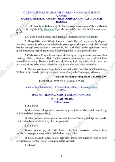 o‘zbek tilining asosiy imlo qoidalari — DOCX